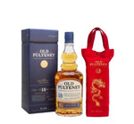 1x Old Pulteney Single Malt Scotch Whisky 18 Y.O. - 700ml - 46% + 1x Red Velvet Bag