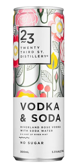 23rd Street Riverland Rose Vodka With Soda Water (Can) - 300ml - 5.5%