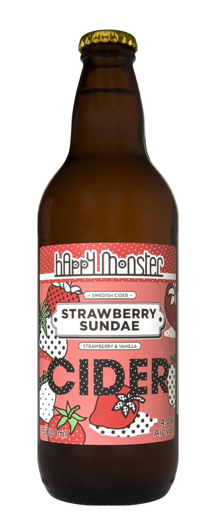 Happy Monster Strawberry Sundae - 500ml - 4%